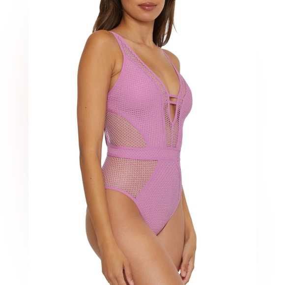 NWOT!! Becca by Rebecca - Virtue Network Show & Tell Plunge One Piece Swimsuit - Picture 2 of 8